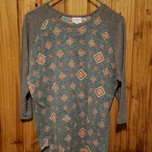 LuLaRoe patterned shirt.